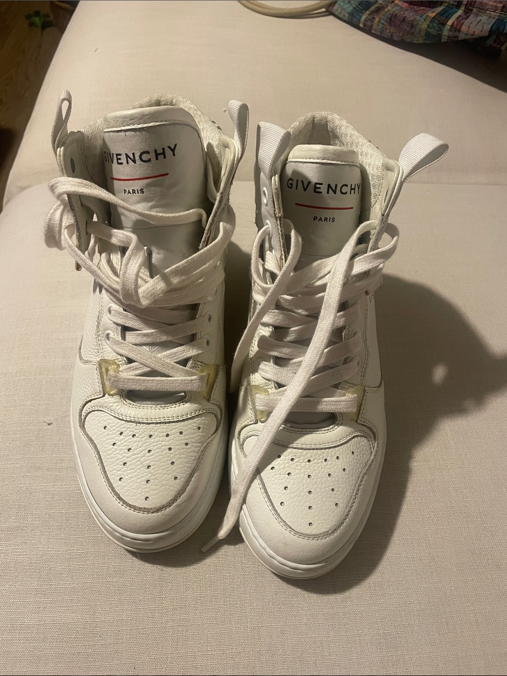 Givenchy Kids White High-Top Sneakers with Subtle Red Accent